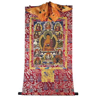 Shakyamuni Image - Tibetan thangka painting, view 7