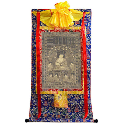 Shakyamuni - Tibetan thangka painting, view 4
