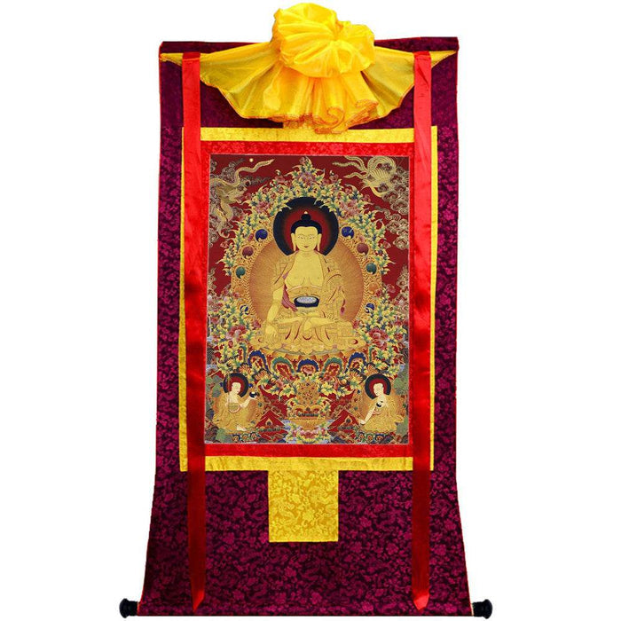 Shakyamuni - Tibetan thangka painting, view 5