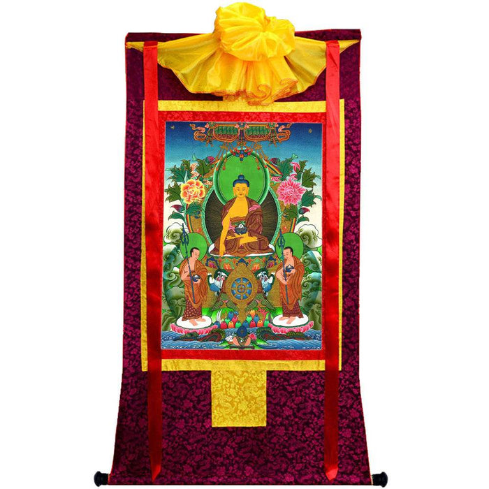 Shakyamuni - Tibetan thangka painting, view 5