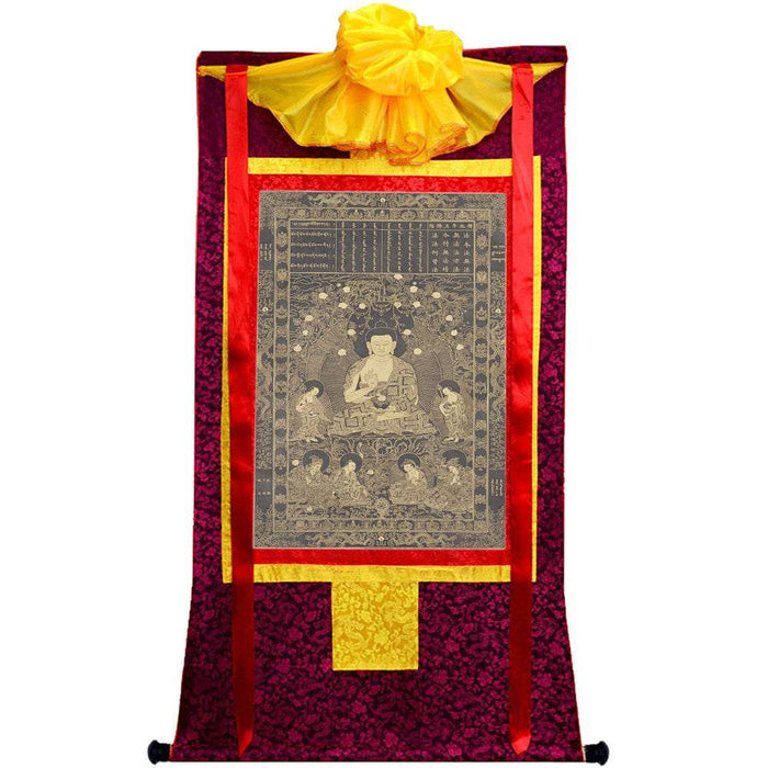 Shakyamuni - Tibetan thangka painting, view 5