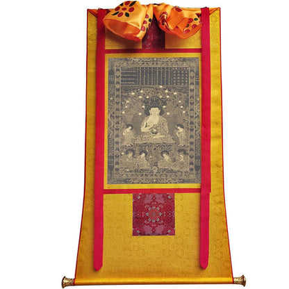 Shakyamuni - Tibetan thangka painting, view 6
