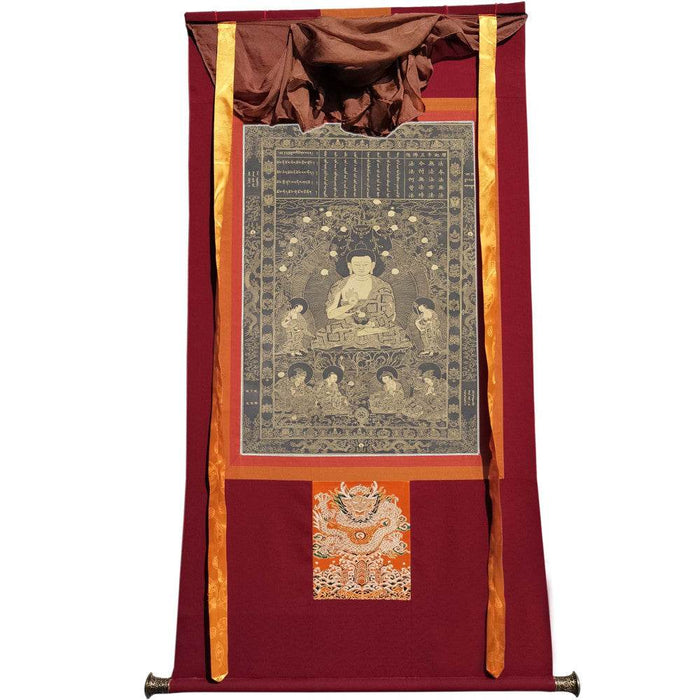 Shakyamuni - Tibetan thangka painting, view 7