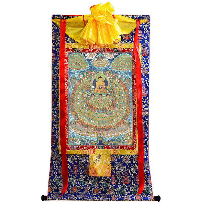Shakyamuni's Refuge Tree - Tibetan thangka painting, view 4