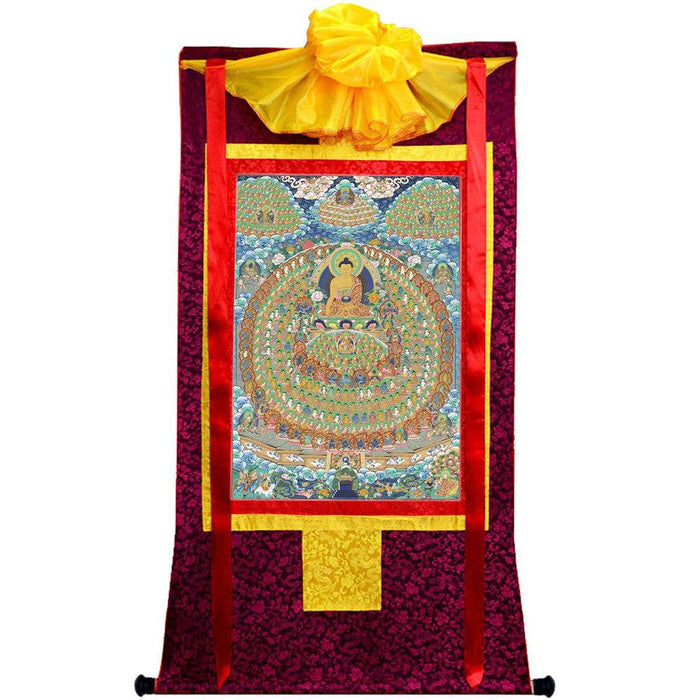 Shakyamuni's Refuge Tree - Tibetan thangka painting, view 5