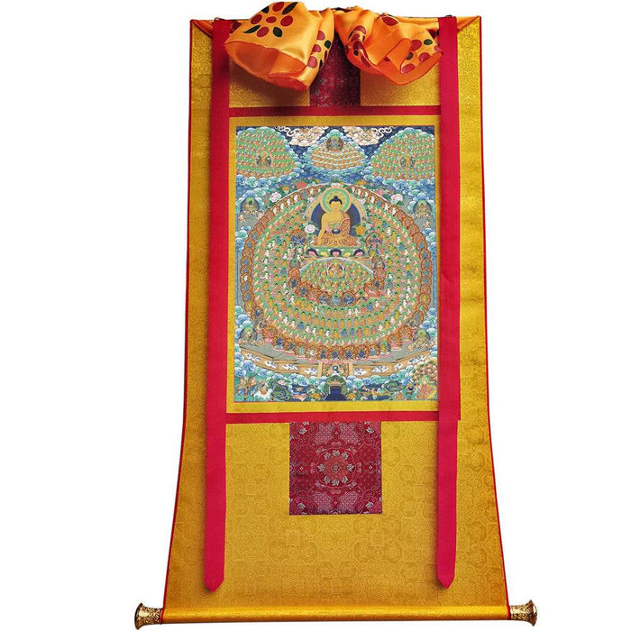 Shakyamuni's Refuge Tree - Tibetan thangka painting, view 6