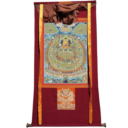 Shakyamuni's Refuge Tree - Tibetan thangka painting, view 7