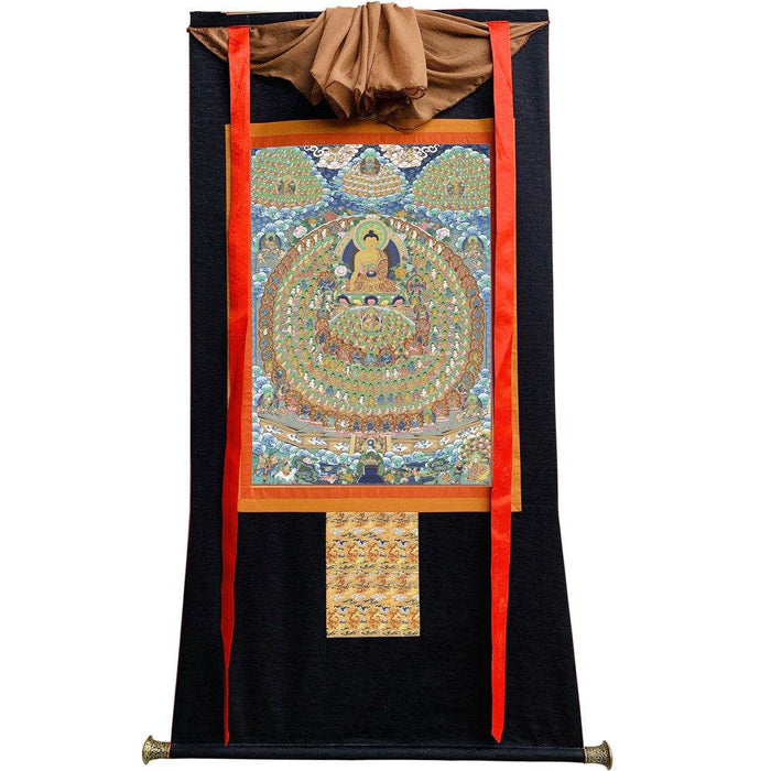 Shakyamuni's Refuge Tree - Tibetan thangka painting, view 8