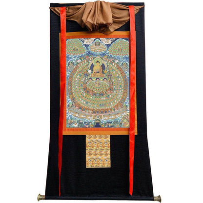 Shakyamuni's Refuge Tree - Tibetan thangka painting, view 8