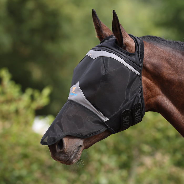 Shires FlyGuard Pro Fine Mesh Fly Mask with Ear Holes & Nose