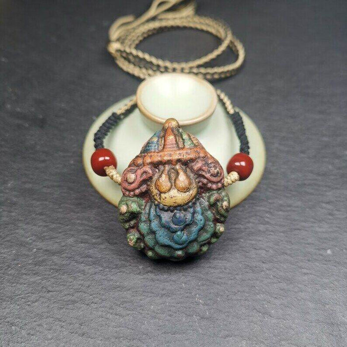 Stupa Tsa Tsa Amulet, Scorpion Guru of Padmasambhava, Scorpion Terma Pendant - Tibetan Buddhist amulet, view 4