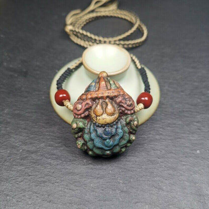 Stupa Tsa Tsa Amulet, Scorpion Guru of Padmasambhava, Scorpion Terma Pendant - Tibetan Buddhist amulet, view 4