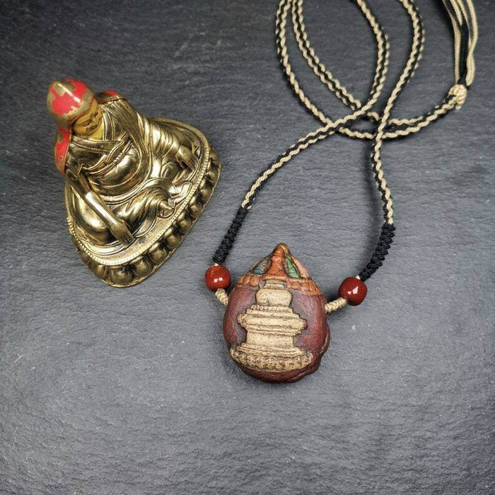 Stupa Tsa Tsa Amulet, Scorpion Guru of Padmasambhava, Scorpion Terma Pendant - Tibetan Buddhist amulet, view 5