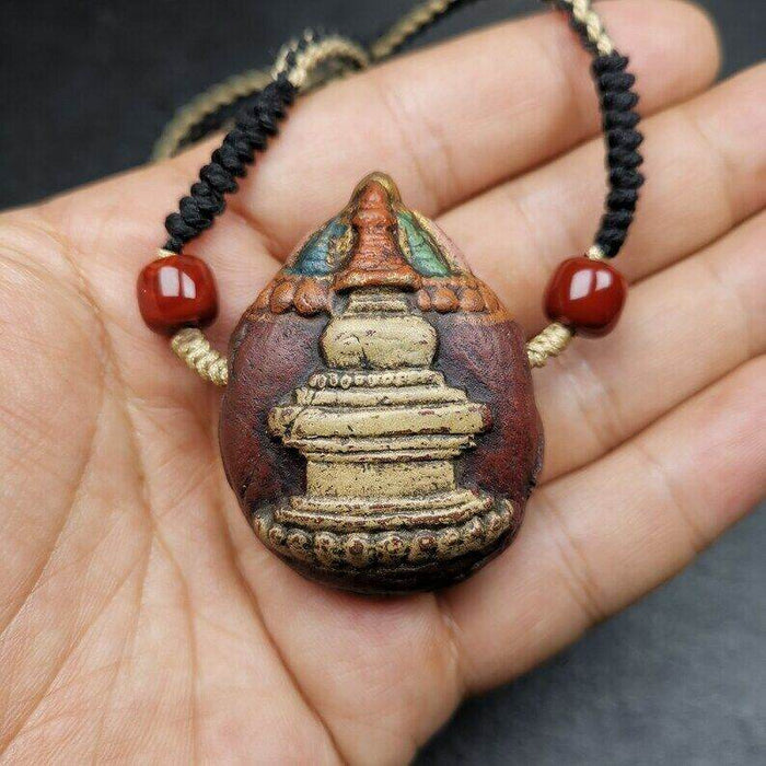 Stupa Tsa Tsa Amulet, Scorpion Guru of Padmasambhava, Scorpion Terma Pendant - Tibetan Buddhist amulet, view 7