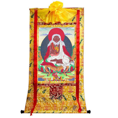 Thangtong Gyalpo - Chakzampa - ཐང་སྟོང་རྒྱལ་པོ་ - Tibetan thangka painting, close-up detail