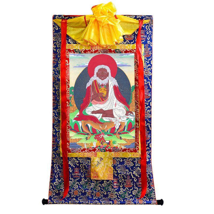Thangtong Gyalpo - Chakzampa - ཐང་སྟོང་རྒྱལ་པོ་ - Tibetan thangka painting, view 4