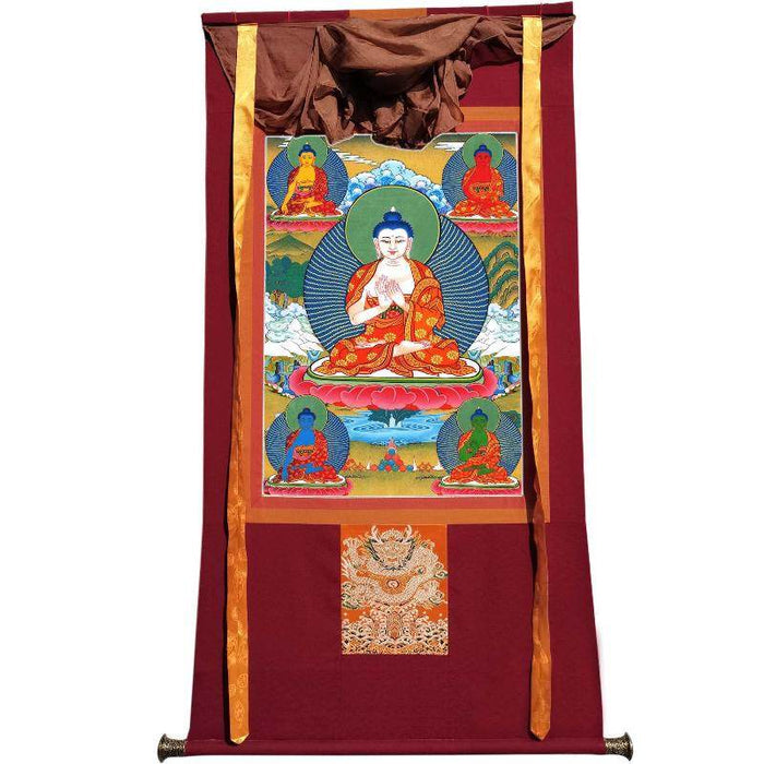 The Mandala of Five Dhyani-Buddhas of Vajradhatu - Tibetan thangka painting, view 7