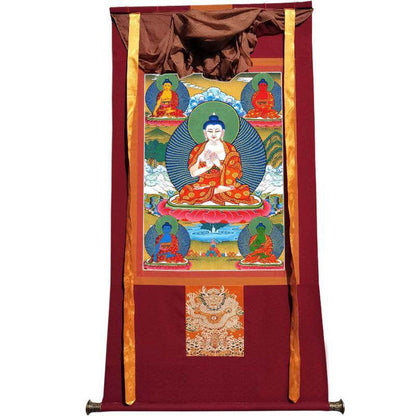 The Mandala of Five Dhyani-Buddhas of Vajradhatu - Tibetan thangka painting, view 7