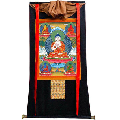 The Mandala of Five Dhyani-Buddhas of Vajradhatu - Tibetan thangka painting, view 8