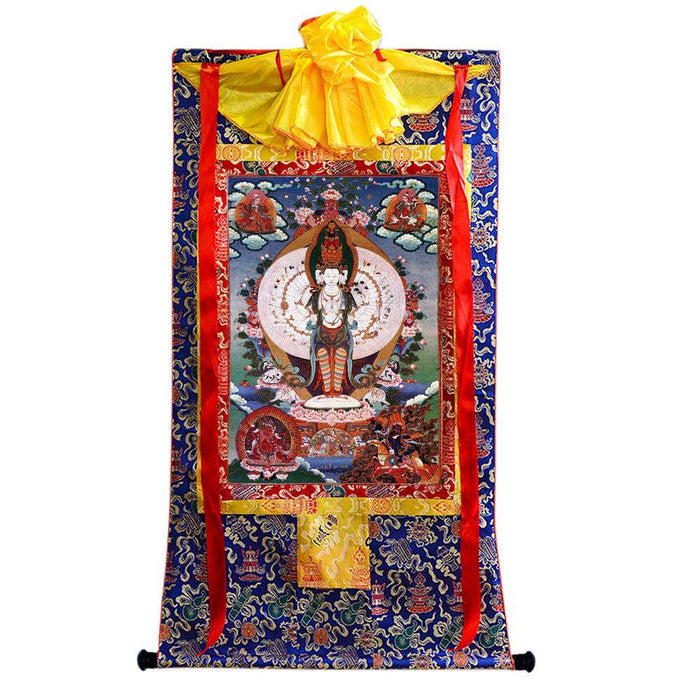 The Thousand-hand Avalokiteshvara - Tibetan thangka painting, view 4
