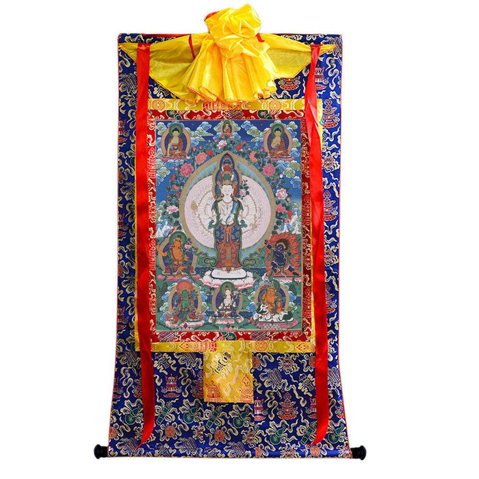 The Thousand-hand Avalokiteshvara - Tibetan thangka painting, view 4