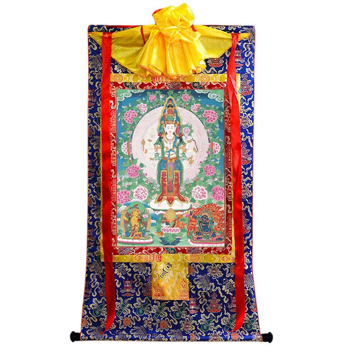 The Thousand-hand Avalokiteshvara - Tibetan thangka painting, view 4
