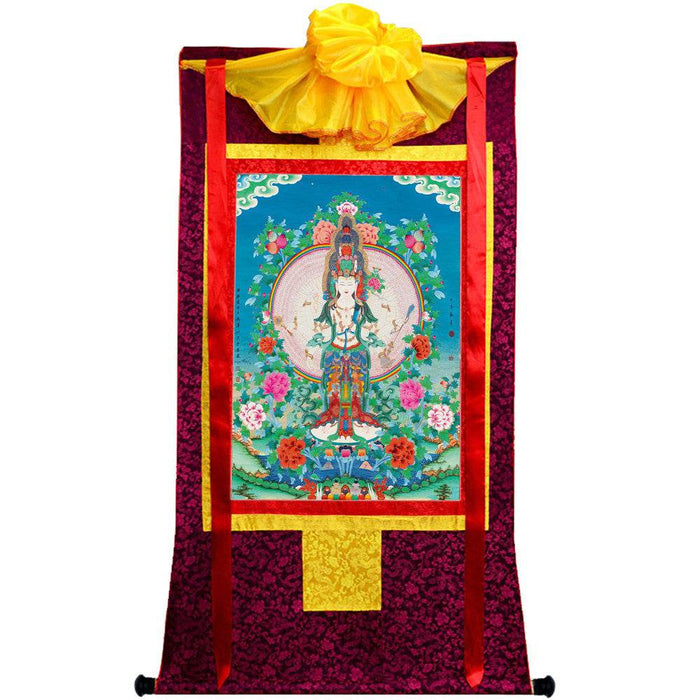 The Thousand-hand Avalokiteshvara - Tibetan thangka painting, view 5