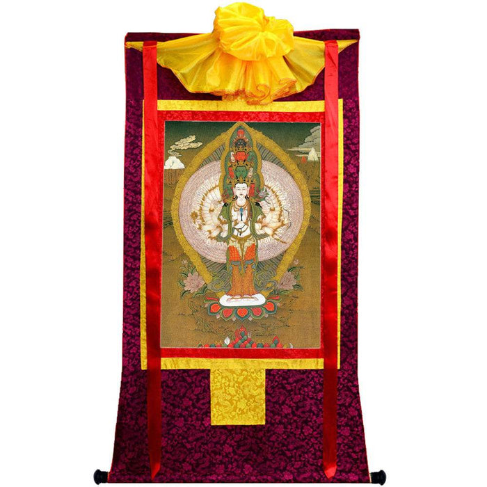 The Thousand-hand Avalokiteshvara - Tibetan thangka painting, view 5
