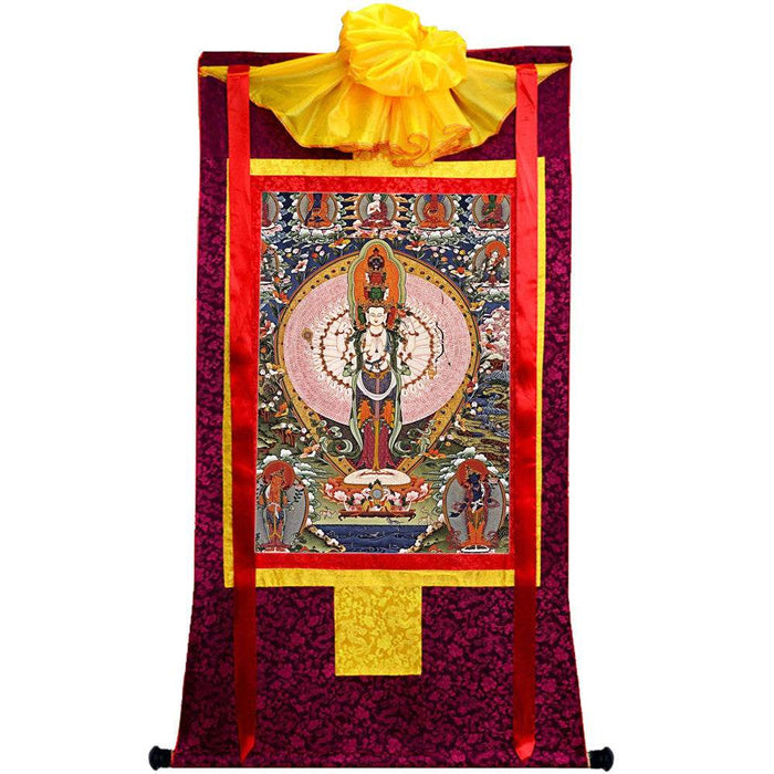 The Thousand-hand Avalokiteshvara - Tibetan thangka painting, view 5