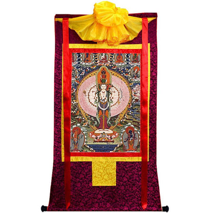 The Thousand-hand Avalokiteshvara - Tibetan thangka painting, view 5