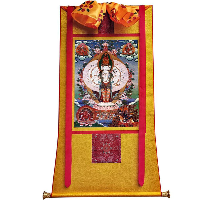 The Thousand-hand Avalokiteshvara - Tibetan thangka painting, view 6