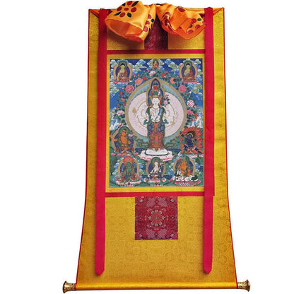 The Thousand-hand Avalokiteshvara - Tibetan thangka painting, view 6