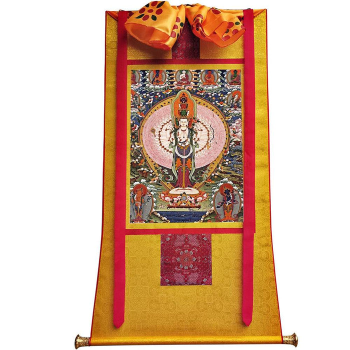 The Thousand-hand Avalokiteshvara - Tibetan thangka painting, view 6