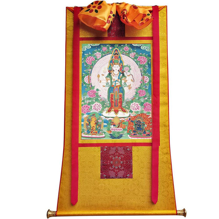 The Thousand-hand Avalokiteshvara - Tibetan thangka painting, view 6