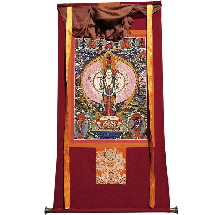 The Thousand-hand Avalokiteshvara - Tibetan thangka painting, view 7