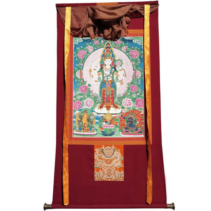 The Thousand-hand Avalokiteshvara - Tibetan thangka painting, view 7