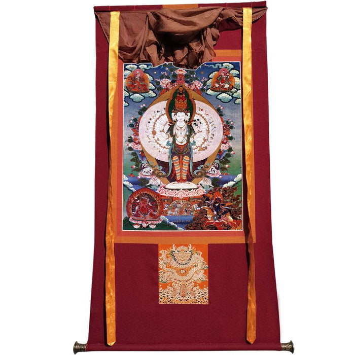 The Thousand-hand Avalokiteshvara - Tibetan thangka painting, view 7