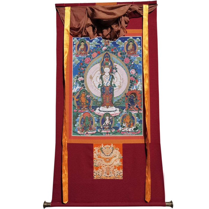 The Thousand-hand Avalokiteshvara - Tibetan thangka painting, view 7
