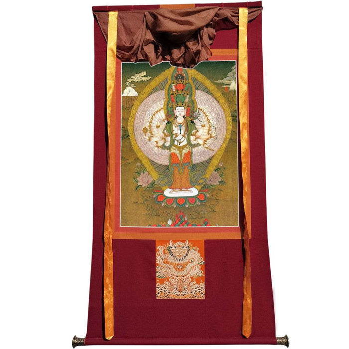 The Thousand-hand Avalokiteshvara - Tibetan thangka painting, view 7