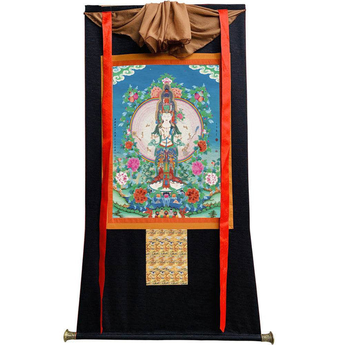 The Thousand-hand Avalokiteshvara - Tibetan thangka painting, view 8