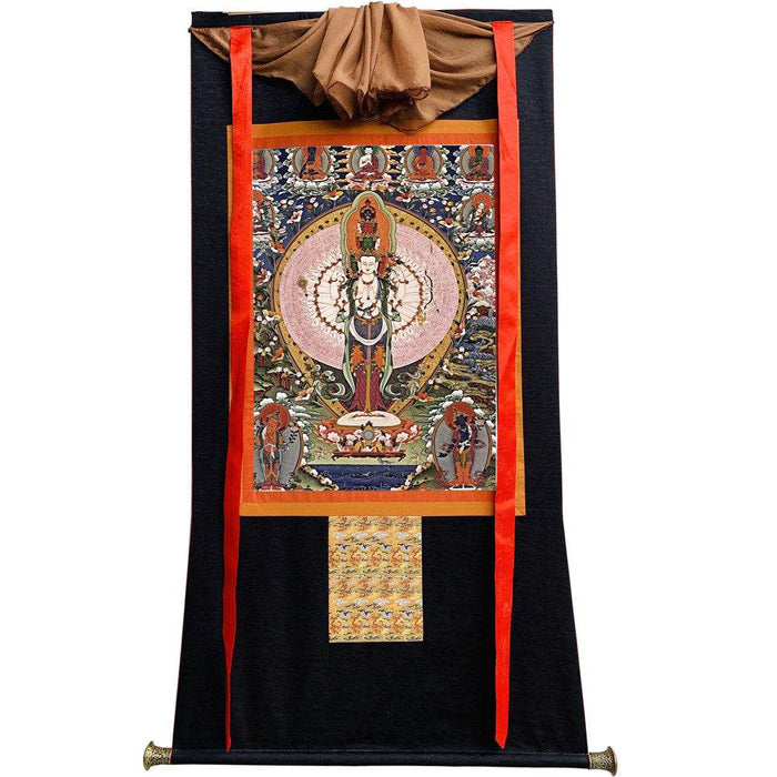 The Thousand-hand Avalokiteshvara - Tibetan thangka painting, view 8