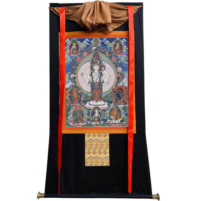 The Thousand-hand Avalokiteshvara - Tibetan thangka painting, view 8