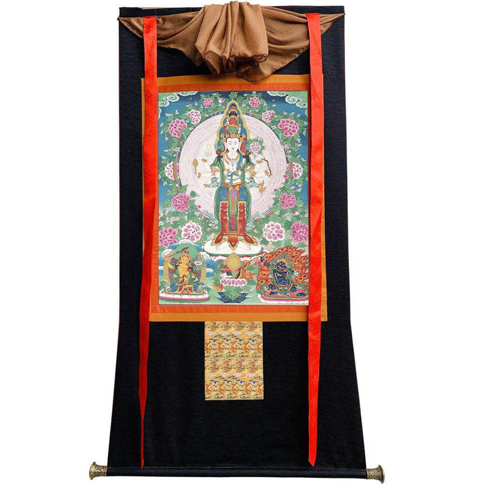 The Thousand-hand Avalokiteshvara - Tibetan thangka painting, view 8
