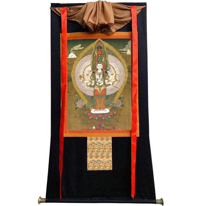 The Thousand-hand Avalokiteshvara - Tibetan thangka painting, view 8