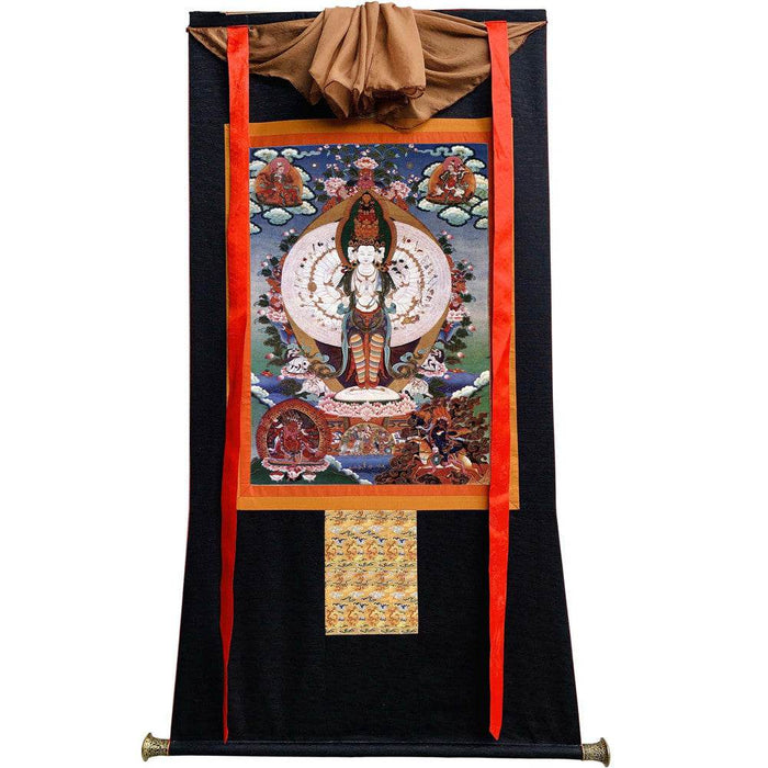 The Thousand-hand Avalokiteshvara - Tibetan thangka painting, view 8