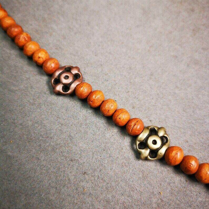 Tibetan Amulet,Vajra Pendant for Mala - Tibetan Buddhist mala beads, detailed view