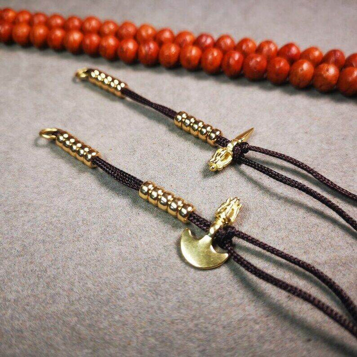 Tibetan Buddhist Mala Counters,Prayer Bead Counters - Tibetan Buddhist mala beads, detailed view