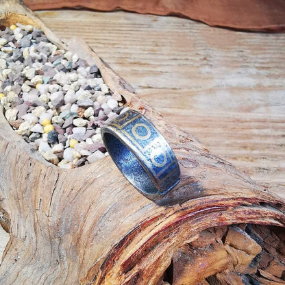 Tibetan Ring,Dzi Totem Ring 0.95" - Tibetan dzi bead, view 7