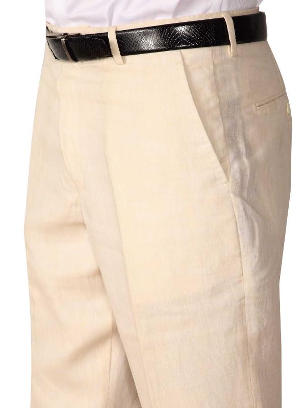 Trasita Stone Tailored Fit Linen Trousers