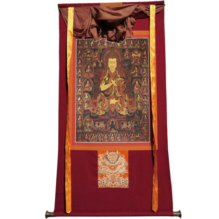 Tsongkhapa - 17th Century - Tibetan thangka painting, view 7